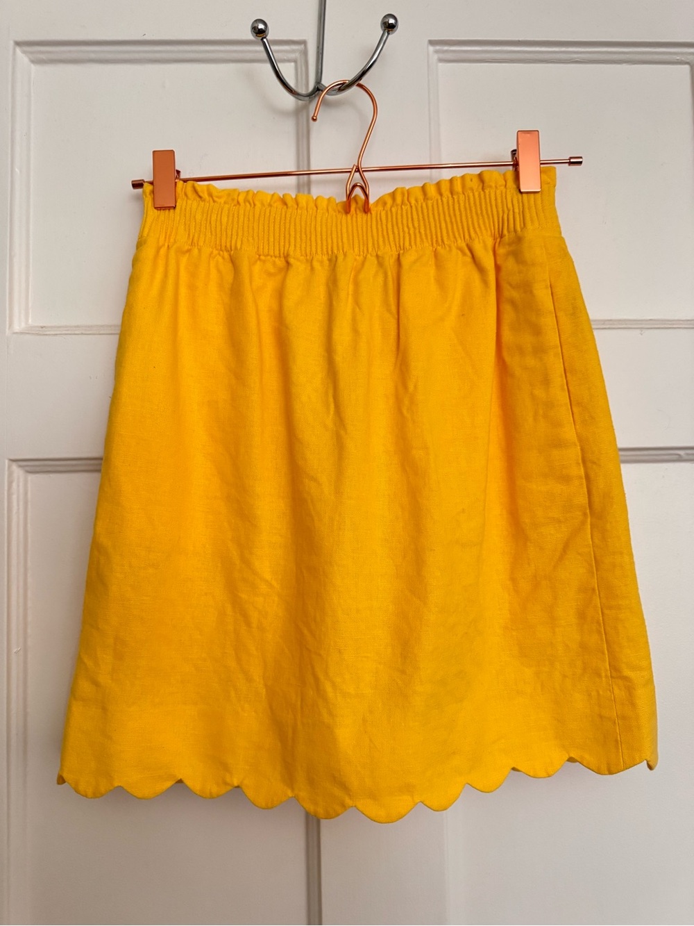 J.Crew Yellow Scallop Hem A-Line Skirt